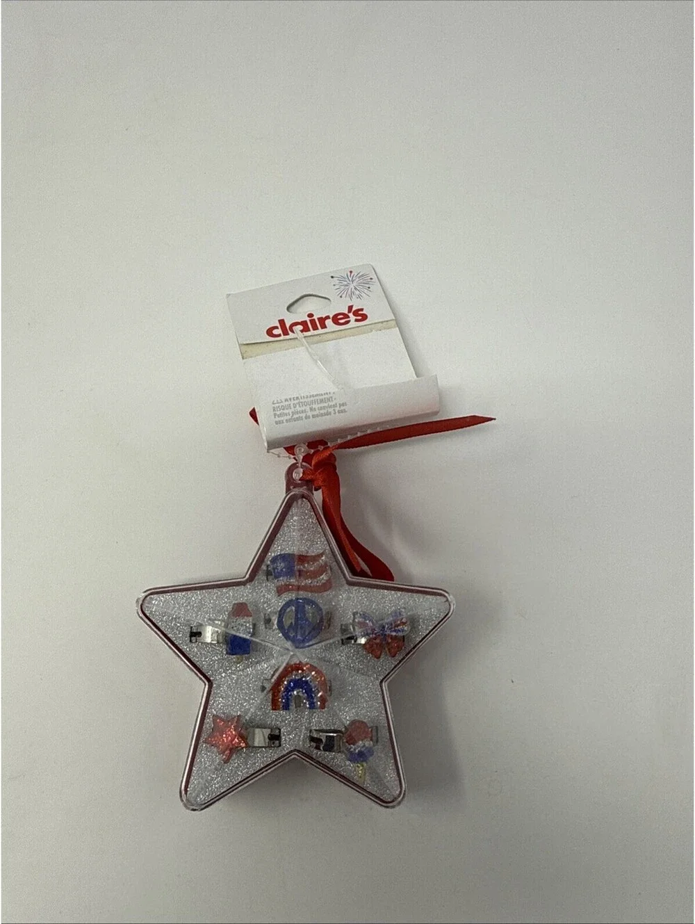 Claire’s Red White And Blue Ring Set